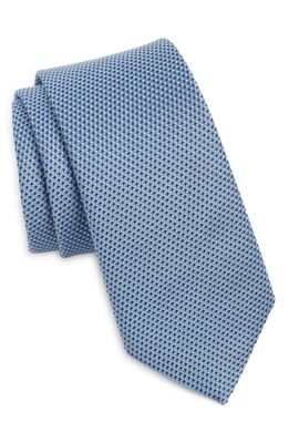 BOSS Micropattern Silk Tie in Light Blue