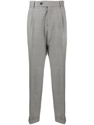 BOSS mid-rise virgin wool tailored trousers - Grey