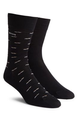 BOSS Mini Pattern Cotton Blend Socks in Black