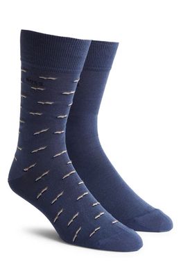 BOSS Mini Pattern Cotton Blend Socks in Open Blue