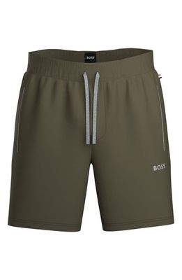 BOSS Mix Match Pajama Shorts in Open Green
