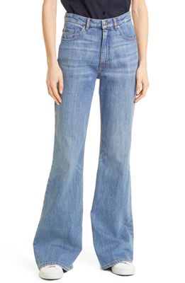 BOSS Modern '70s High Waist Flare Jeans in Medium Blue