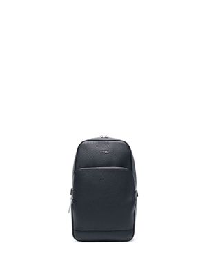 BOSS mono-strap leather backpack - Blue