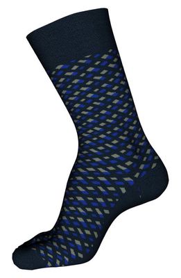 BOSS Monogram Motif Dress Socks in Dark Blue
