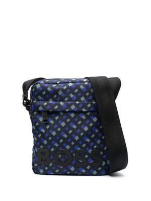 BOSS monogram-pattern belt bag - Black