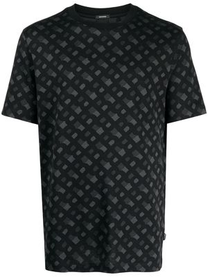 BOSS monogram-pattern print T-shirt - Black