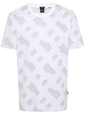 BOSS monogram-print cotton T-shirt - White