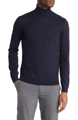 BOSS Musso Wool Turtleneck Sweater in Dark Blue