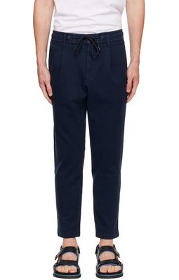 Boss Navy Cotton Trousers