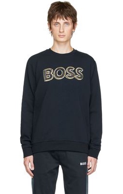 Boss Navy Embroidered Sweatshirt