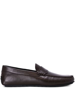 BOSS Noel logo-debossed leather loafers - Brown