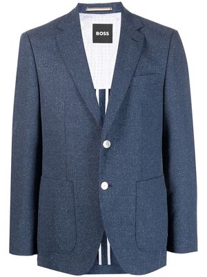 BOSS notch-lapel plain blazer - Blue
