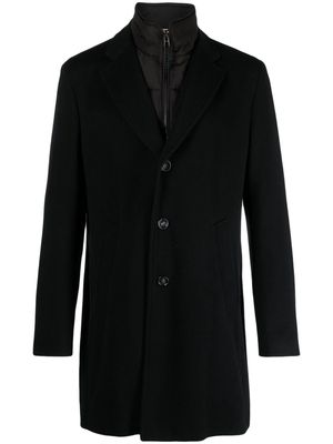 BOSS notched lapels single-breasted coat - Black