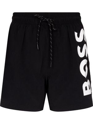 BOSS Octopus logo-print swim shorts - Black