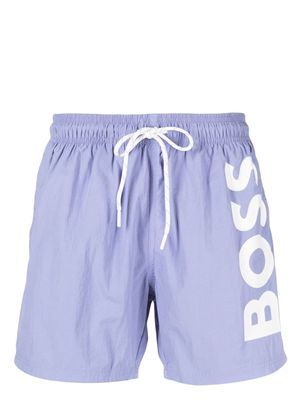 BOSS Octopus logo-print swim shorts - Purple
