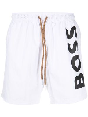 BOSS Octopus logo swim shorts - White