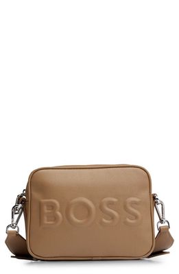 BOSS Olivia Faux Leather Crossbody Bag in Medium Beige