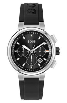 BOSS One Chronograph Silicone Strap Watch