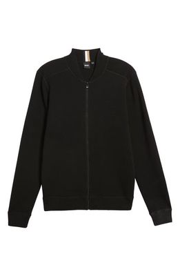 BOSS Onorato Wool Zip Sweater in Black