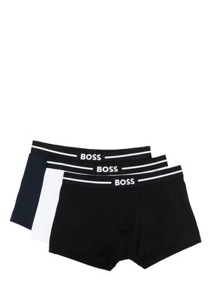 BOSS pack-of-three logo-detail boxer briefs - White