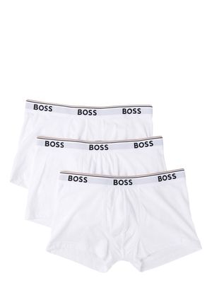 BOSS pack-of-three logo-waistband boxer briefs - White