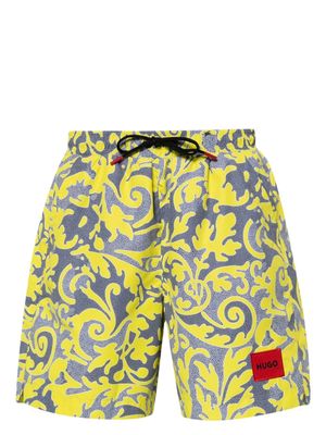 BOSS paisley-print swim shorts - Yellow