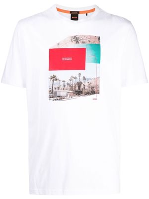 BOSS Palm Springs print T-shirt - White