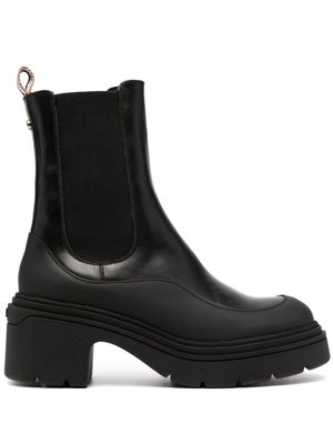 BOSS panelled 85mm leather Chelsea boots - Black