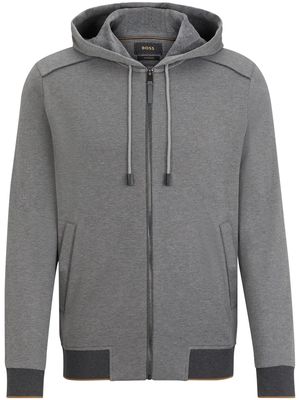 BOSS panelled drawstring cotton hoodie - Grey