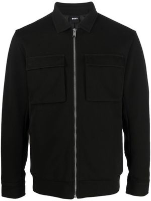 BOSS patch-pocket shirt jacket - Black