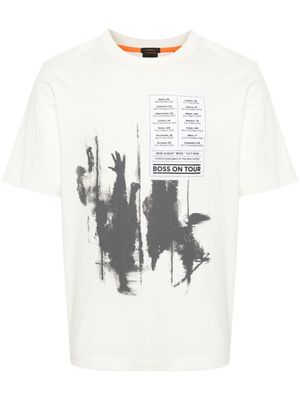 BOSS patchwork printed cotton T-shirt - White