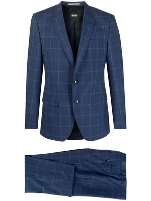 BOSS patterned single-breasted two-piece suit - Blue