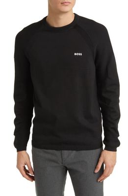 BOSS Perform-X Crewneck Sweater in Black