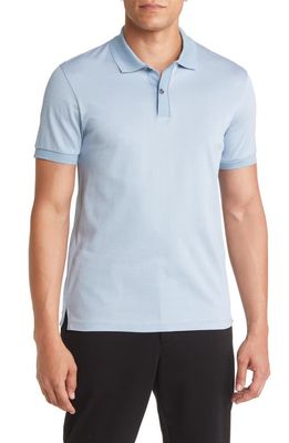 BOSS Phillipson Slim Fit Two-Tone Polo in Light Blue