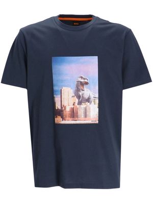 BOSS photograph-print cotton T-shirt - Blue