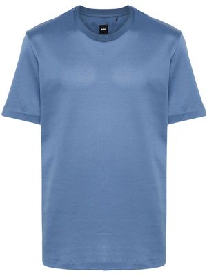 BOSS piqué-weave cotton T-shirt - Blue
