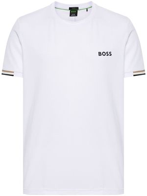 BOSS piqué-weave performance T-shirt - White