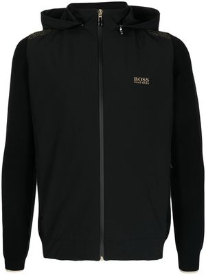 BOSS pixel-print hybrid jacket - Black