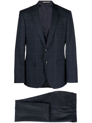 BOSS plaid-check single-breasted suit - Blue
