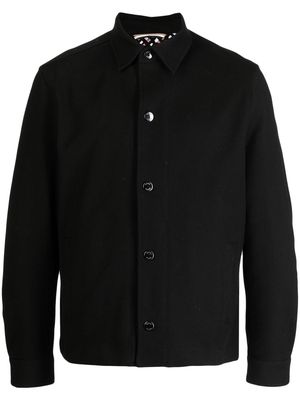 BOSS plain cotton-blend shirt jacket - Black