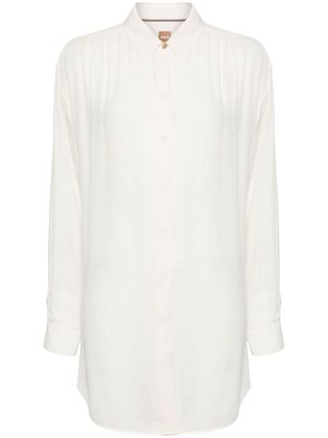 BOSS pleated classic-collar shirt - White