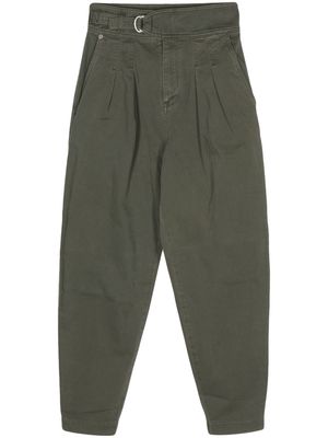 BOSS pleated tapered cotton trousers - Green