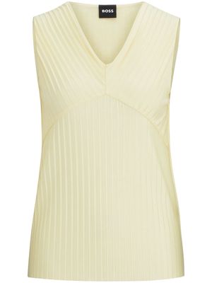 BOSS plissé V-neck top - Neutrals