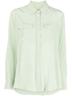 BOSS pocketed silk shirt - Green