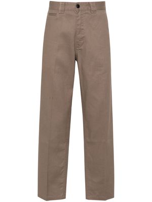 BOSS pressed-crease twill tapered trousers - Brown