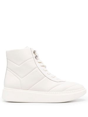 BOSS quilted high-top sneakers - White