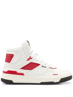 BOSS quilted-panel high-top sneakers - White