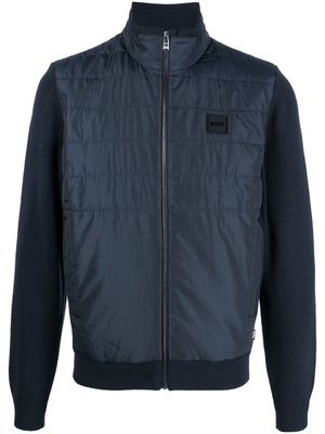 BOSS quilted zip-up bomber jacket - Blue
