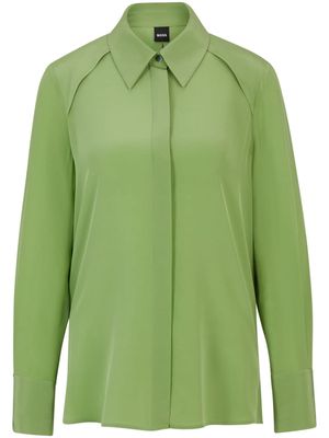 BOSS raglan-sleeve silk shirt - Green