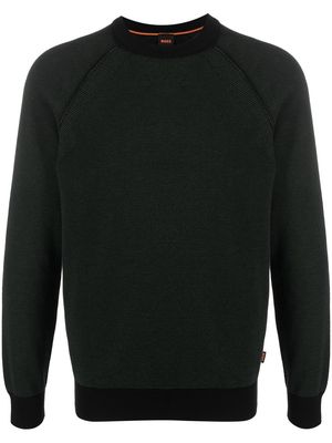 BOSS raglan-sleeved knit jumper - Black